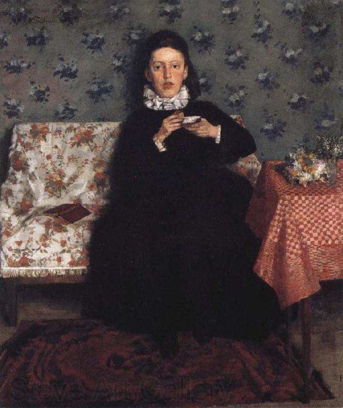 Wilhelm Trubner On the Sofa France oil painting art